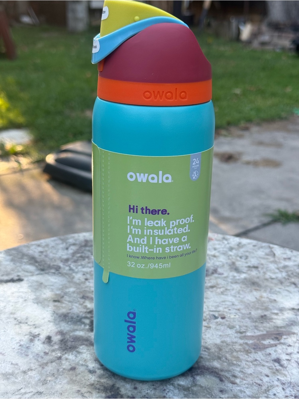 FreeSip 32oz Insulated Water Bottle Built-In Straw